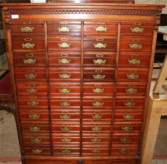 Mahogany 40-drawer filing cabinet